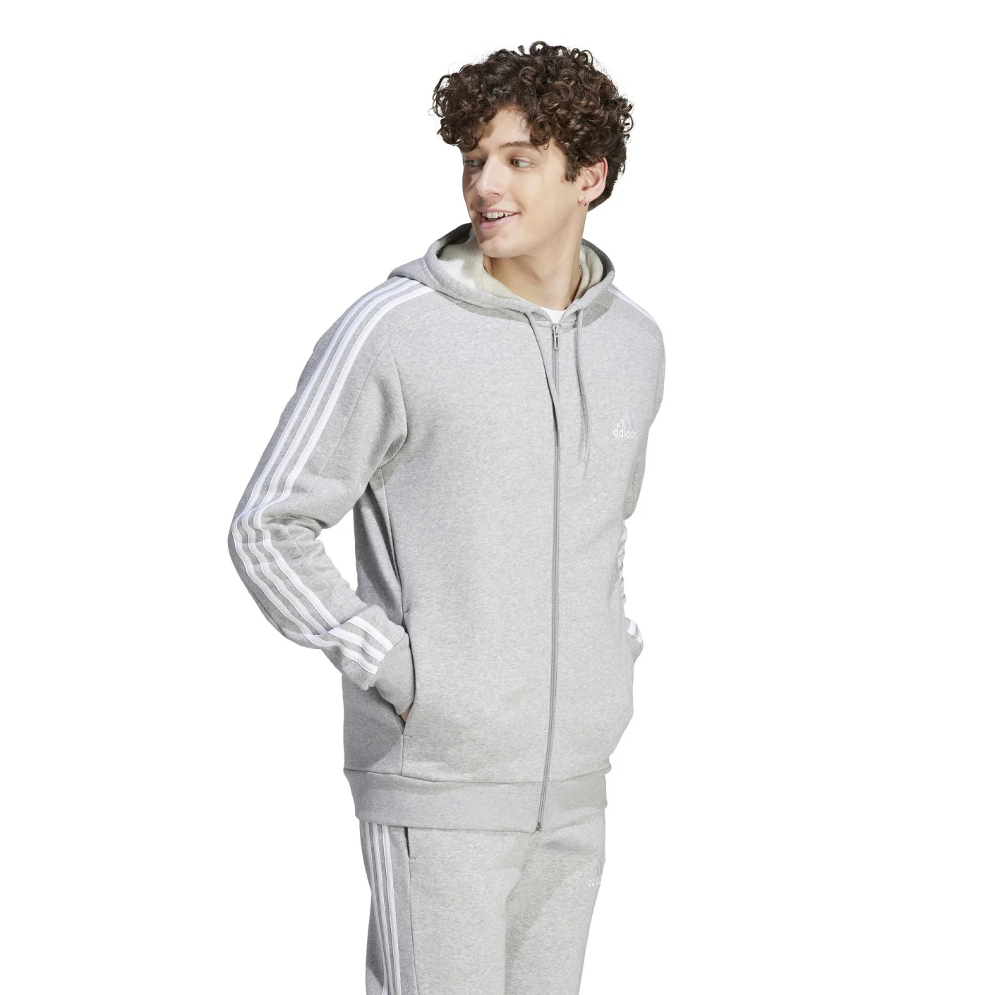 Adidas Essentials Fleece Vest Grijs Wit