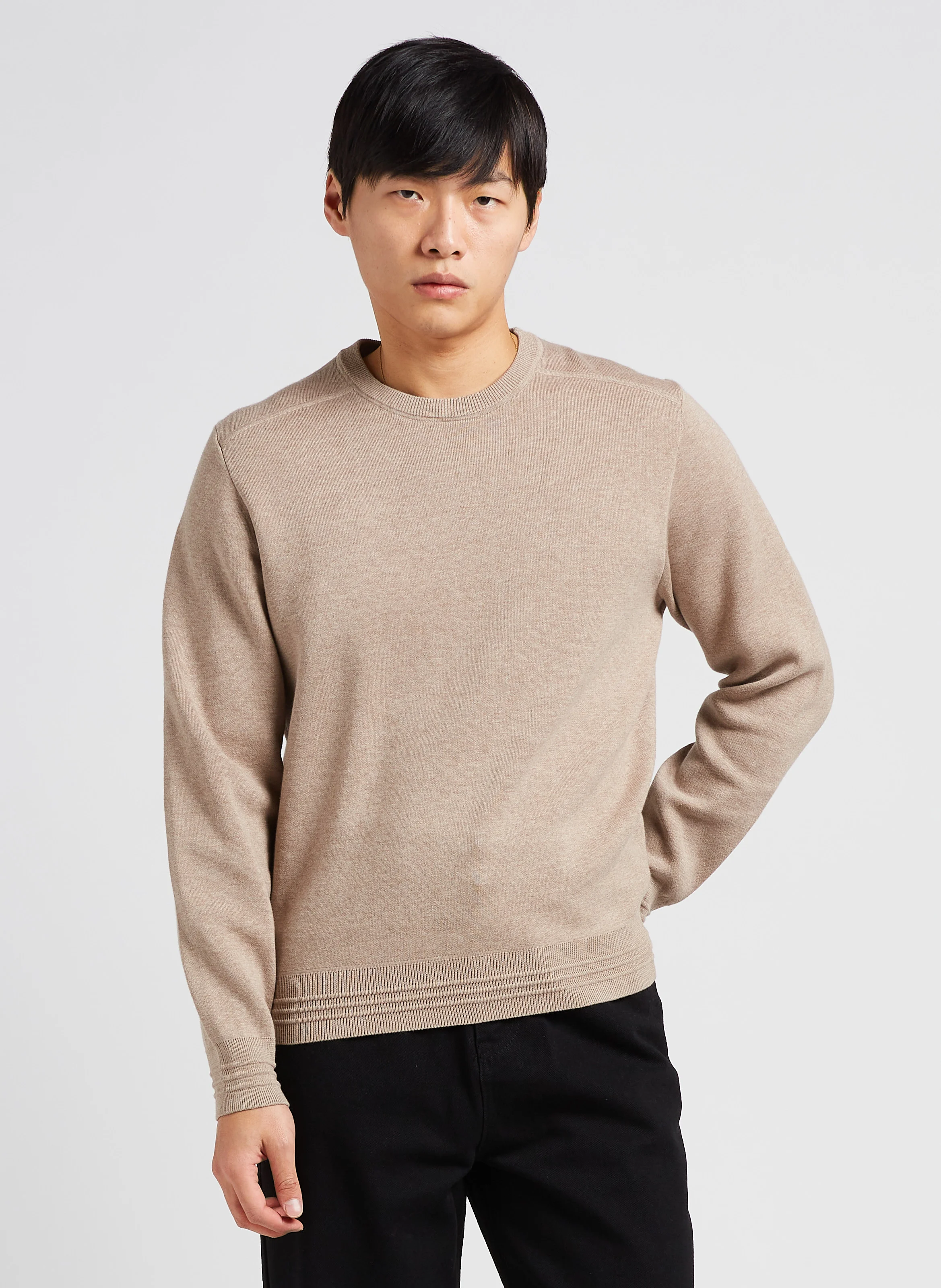 Sweat col rond regular-fit en coton | Marron