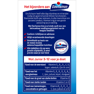 Davitamon Junior 3  Kauw Vitamines Framboos 120KTB