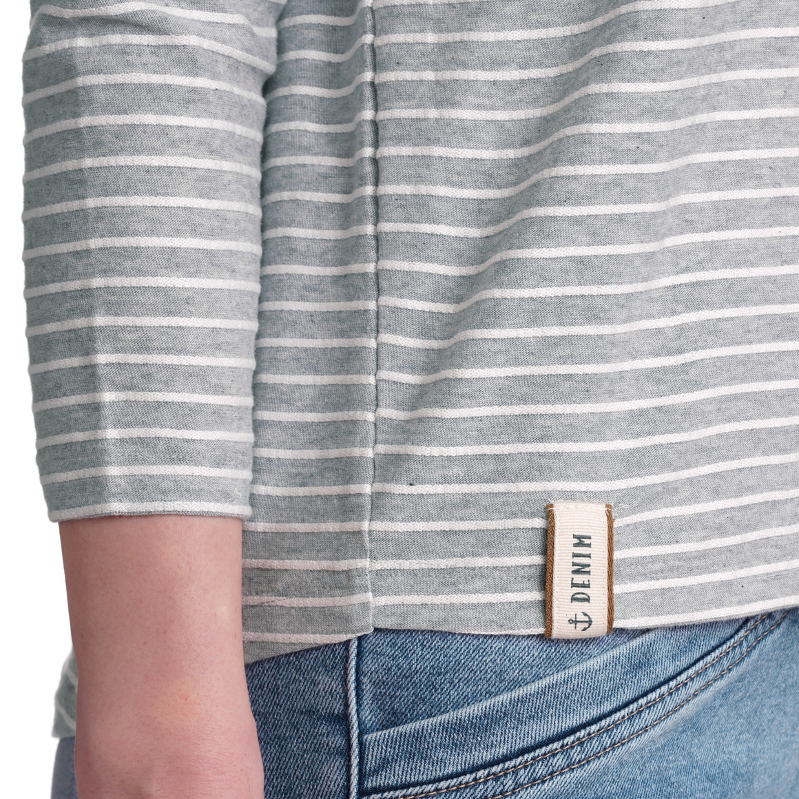 Gina Damen Shirt mit 3/4-Arm hellgrau