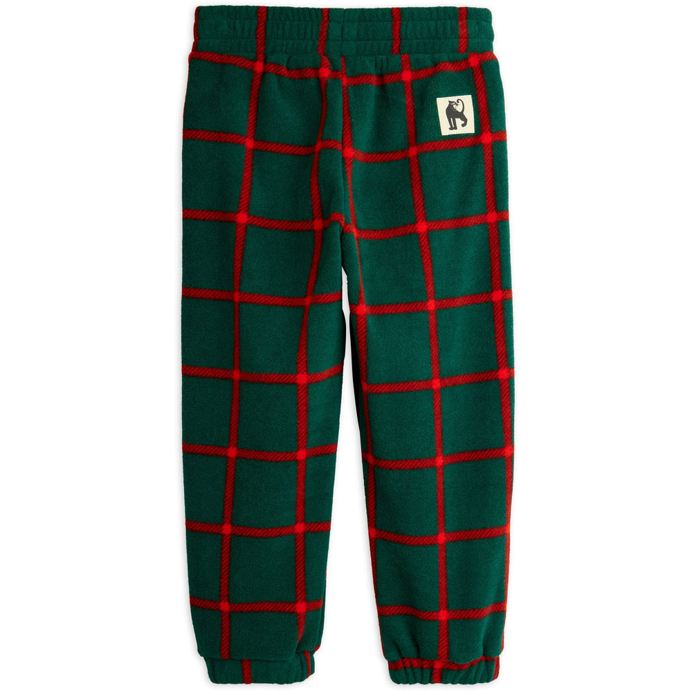 Køb Mini Rodini Green Plaid AOP Fleece Bukser