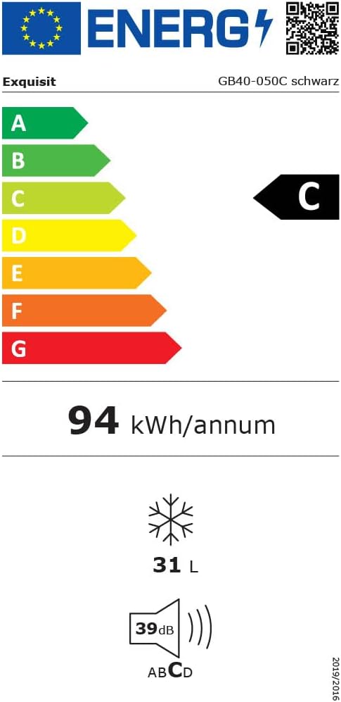 Exquisit GB40-050C – Schwarzer Tisch-Gefrierschrank, 31L, Energieeffizienz C, 39 dB