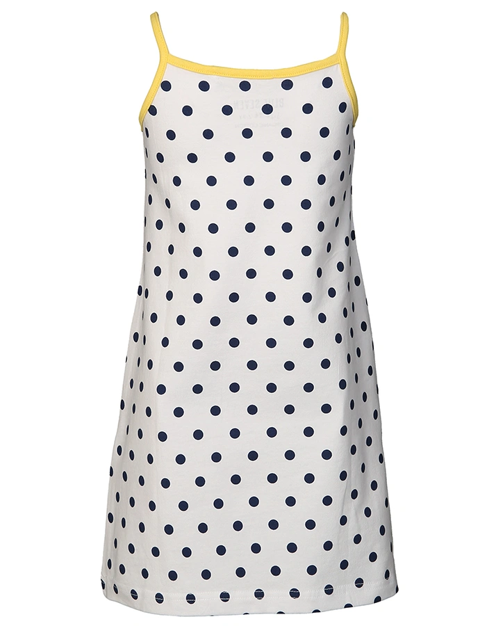 Träger-Kleid CUTE DOTS in weiß/blau