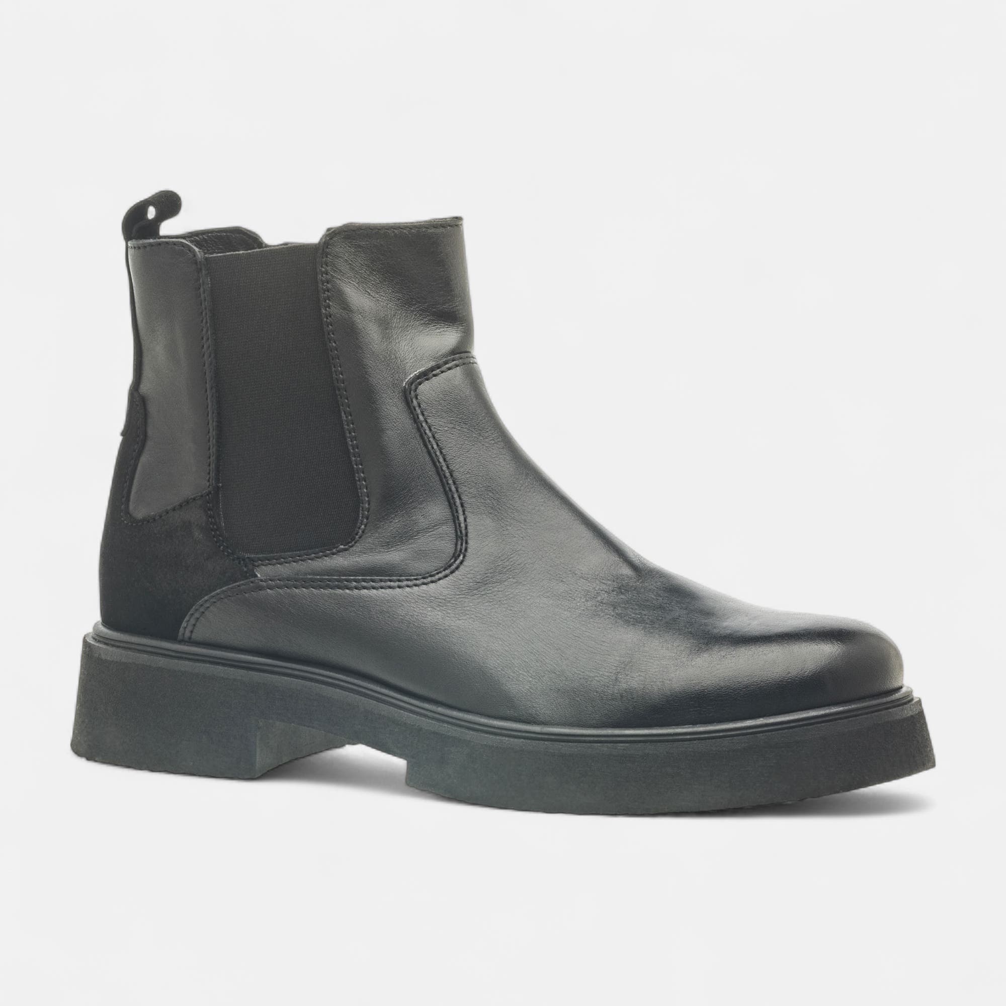 Boots chelsea Homme en cuir noir