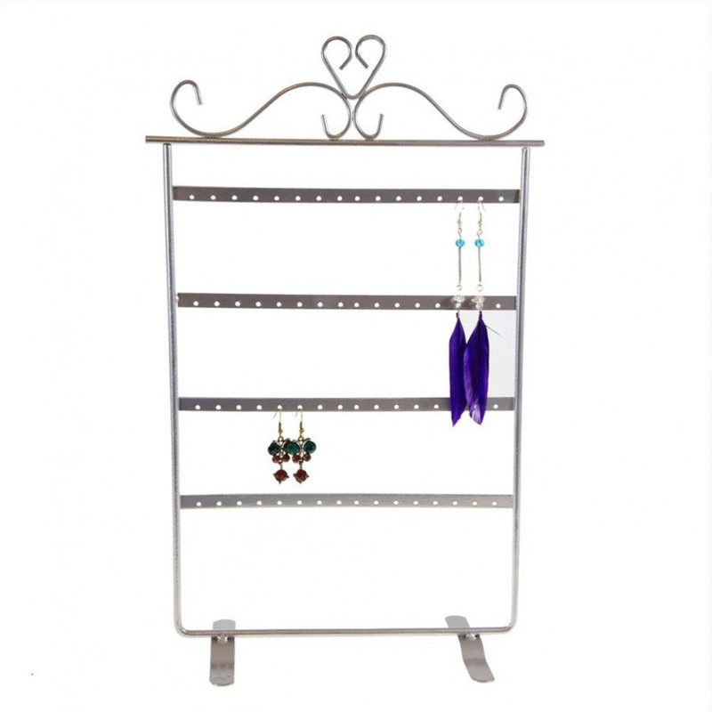 Porte bijoux porte boucle d'oreille cadre baroque (32 paires) Gris