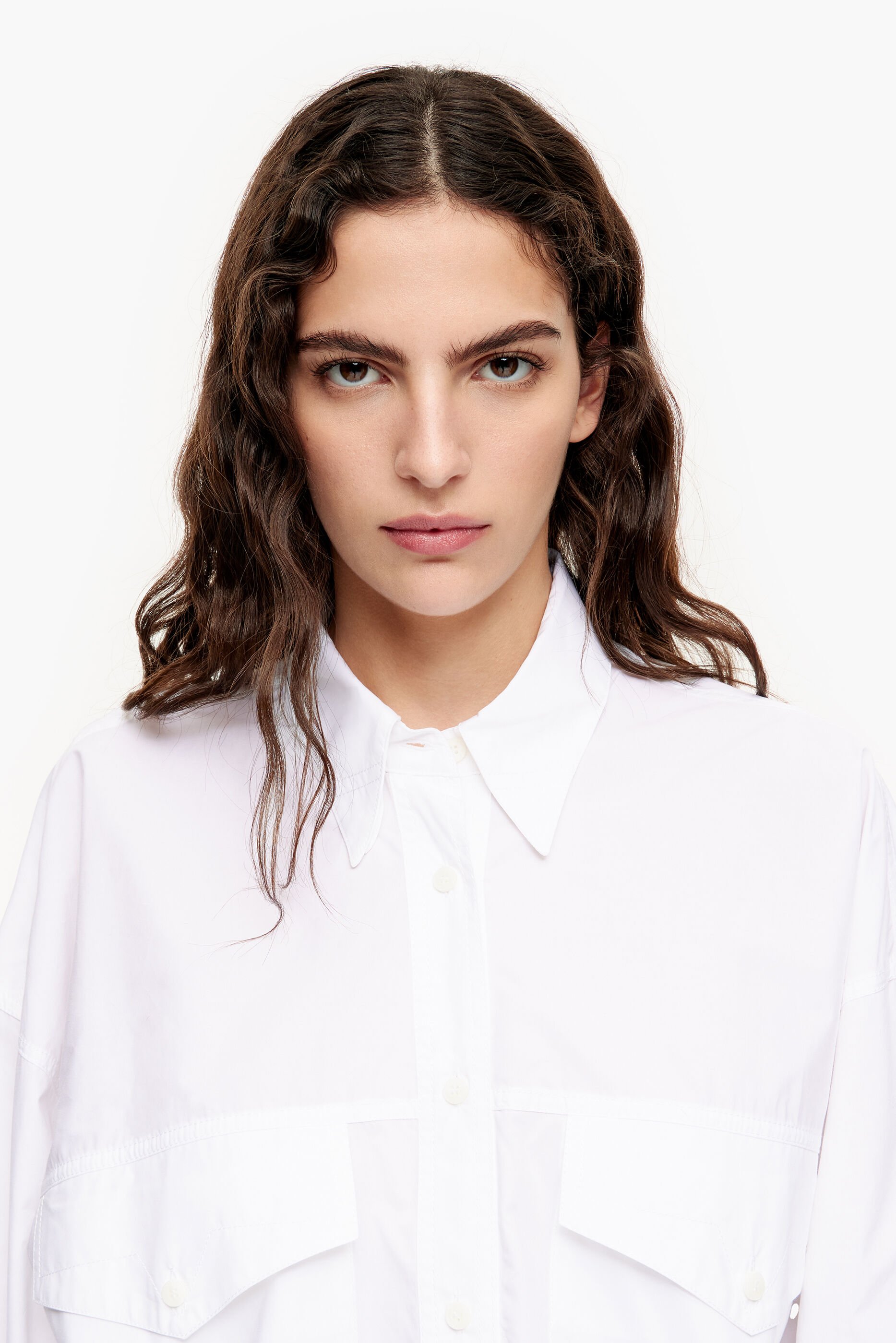 Camisa branca de popeline oversized