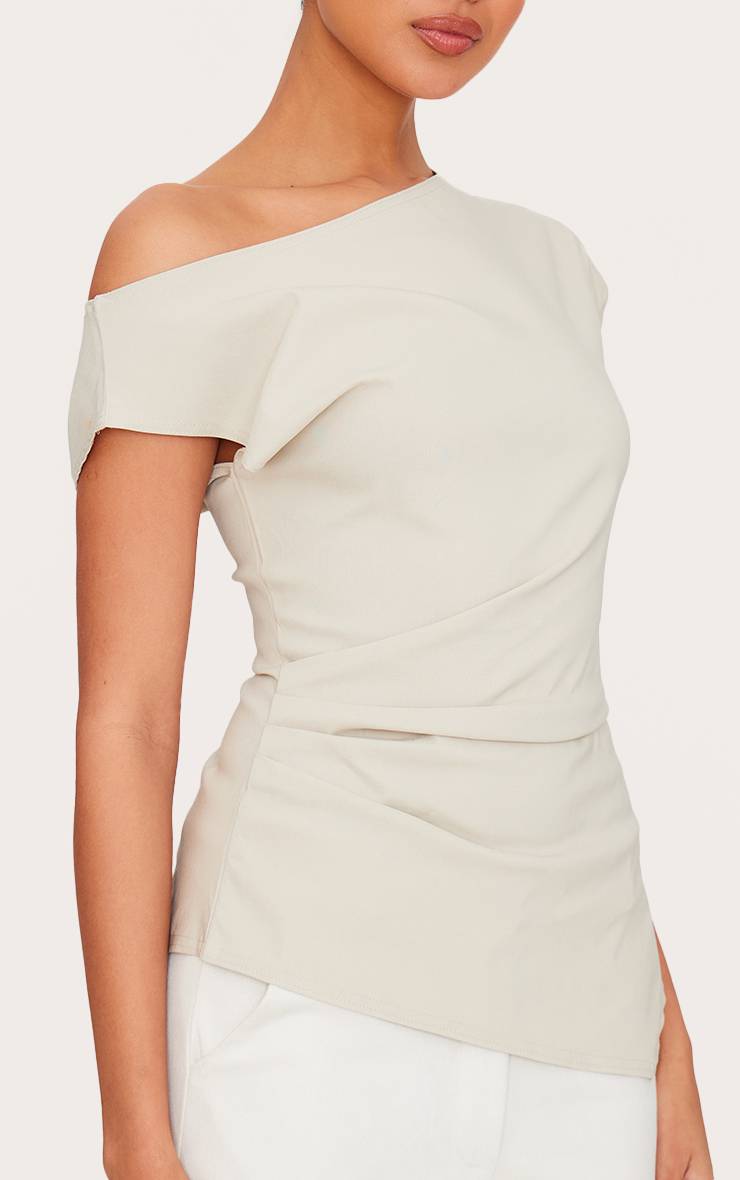 Gris Pierre Haut Long Asymétrique Ample En Bengaline