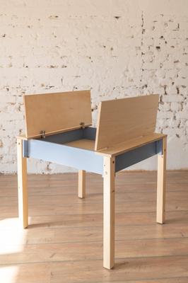 Family-scl Smart Oppbevaring Bord med Stol, Dusty Blue