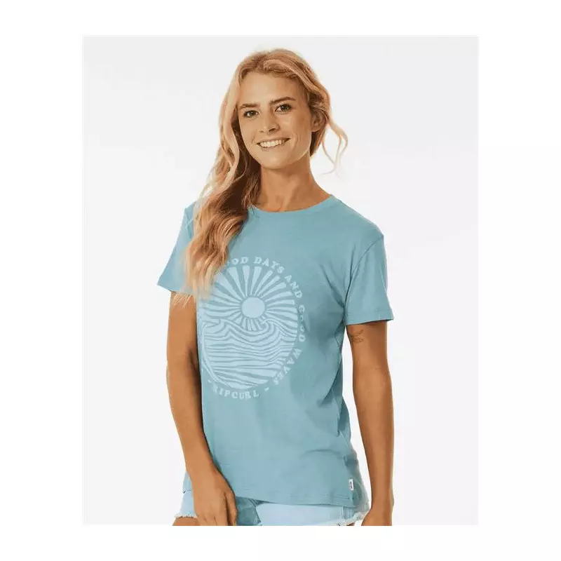 Teeshirt femme RIPCURL Good Waves Standard Tee Dusty Blue 2XS