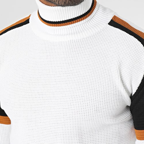 Pull Col Roulé Blanc