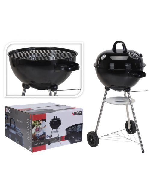 Homestyle Bbq Bolvorm Houtskool Met Thermometer - Barbecue - Zwart
