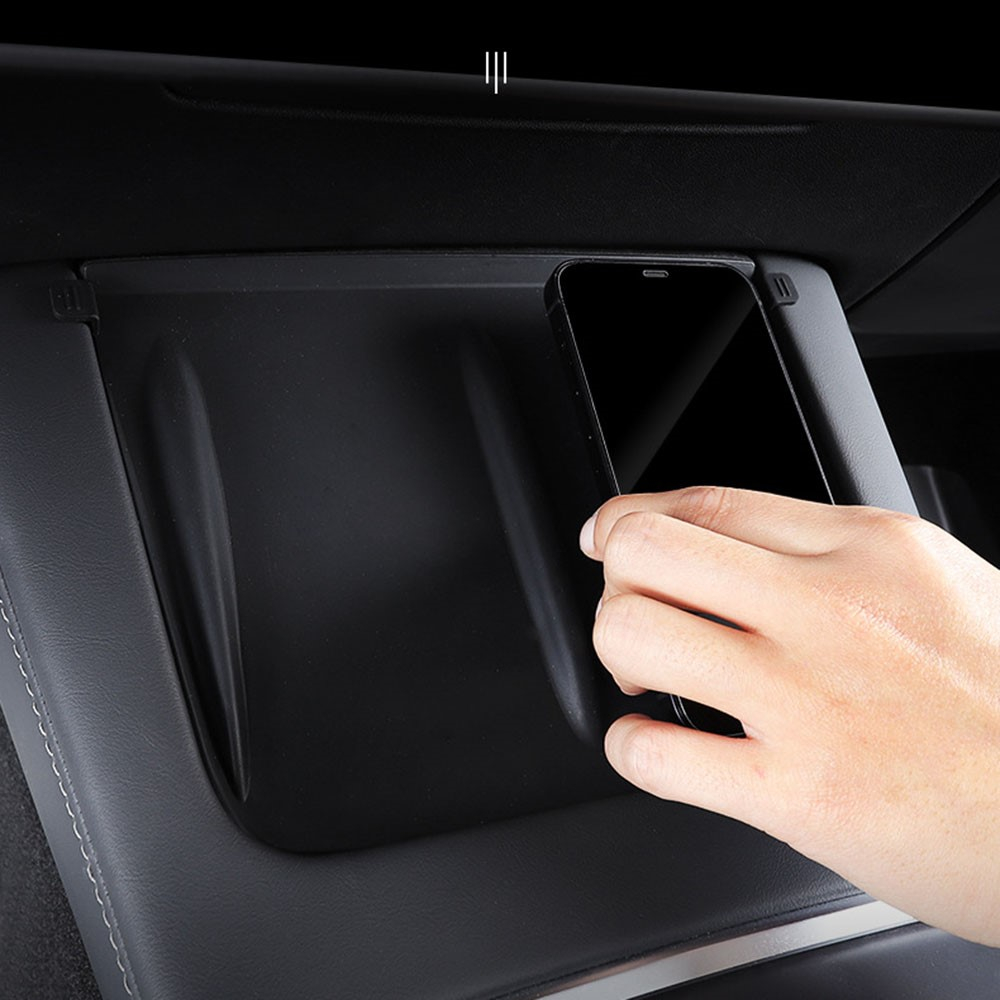 Tesla Model 3 / Y Silikon Mittelkonsolen Matte Rutschfeste Smartphone Halterung - Schwarz