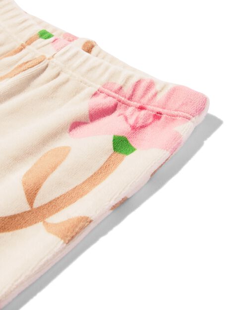 ensemble de vêtements pour bébé velours fleurs écru