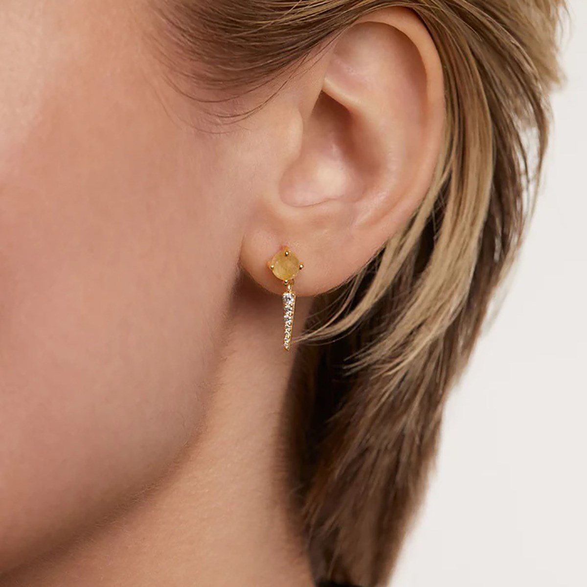 Boucle d'oreille individuelle PdPaola Yoki Quartz rutilé