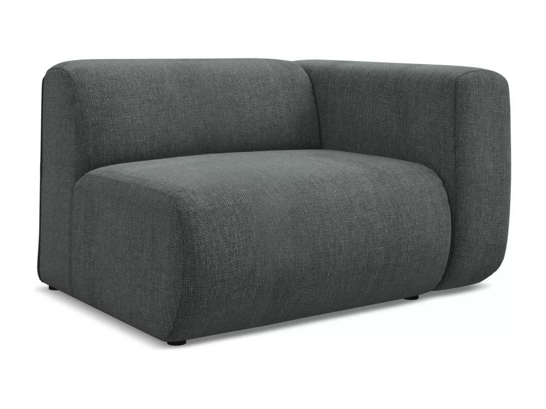 Module avec accoudoirs droit en tissu chenille - graphite - EKAHI