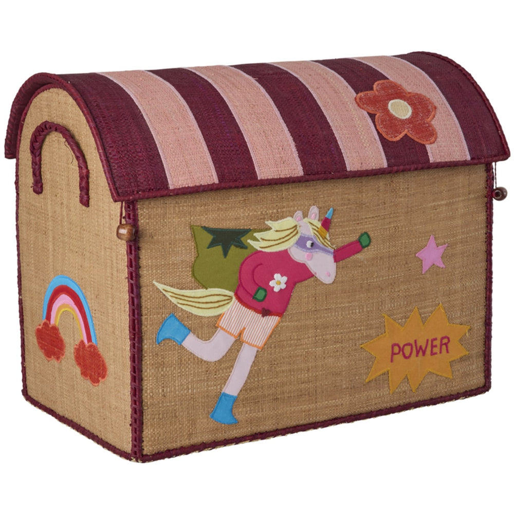 Køb Rice Raffia Legetøj Kurve Med Hero Theme - Pink - Sæt Of 3