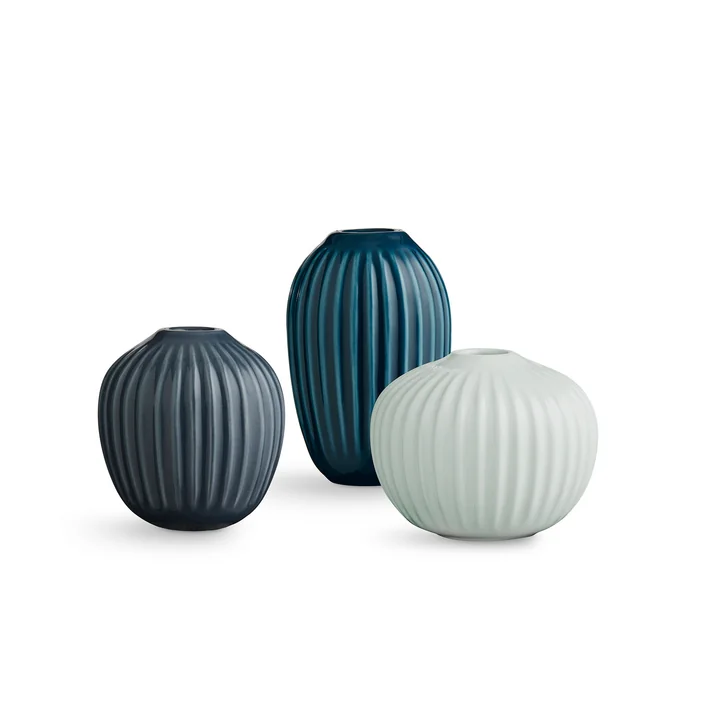 Kähler Design - Hammershøi Vase Miniatur, grün (3er-Set)