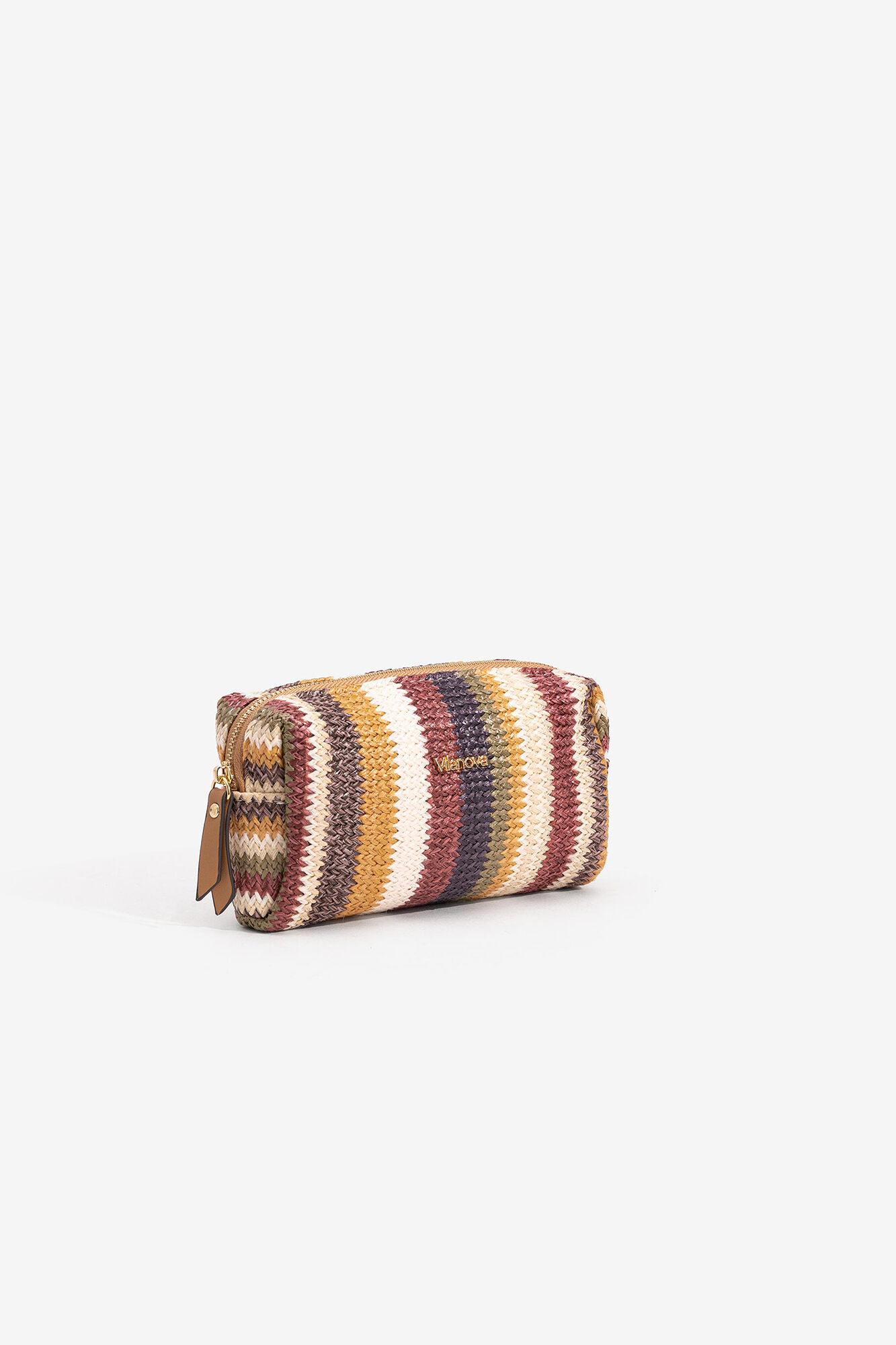 Bolso com efeito trançado multicolorido - amarelo