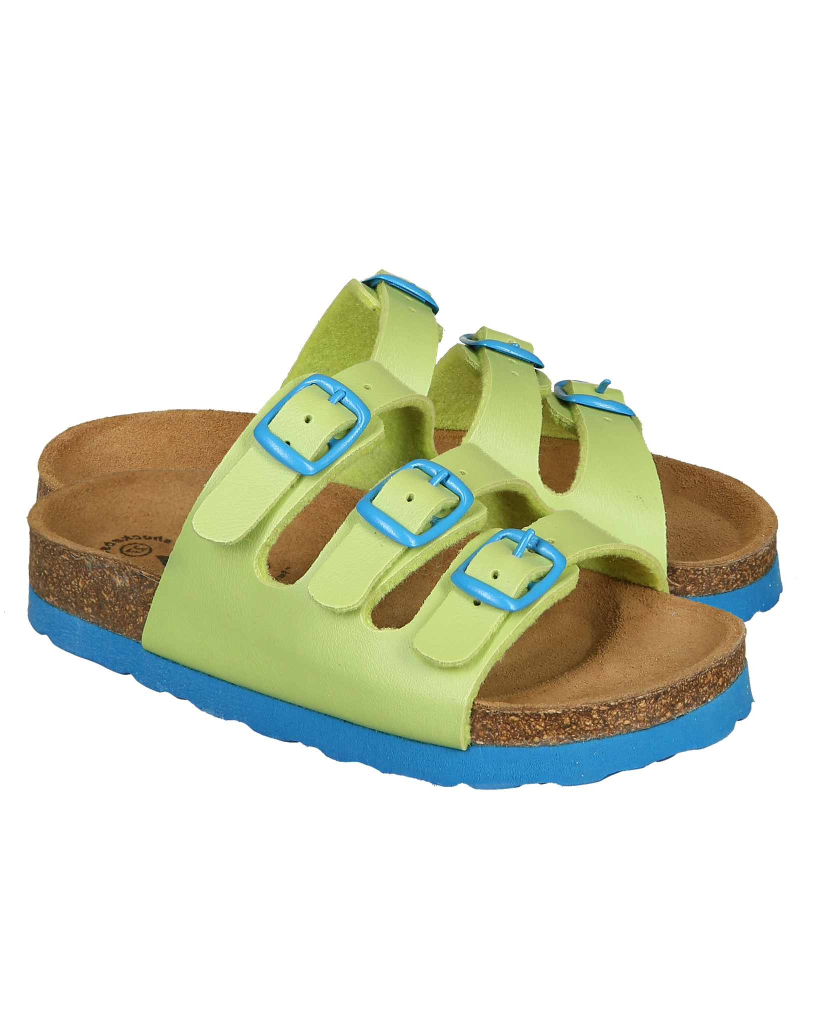 Pantoletten BIOLKids in lemon/blau