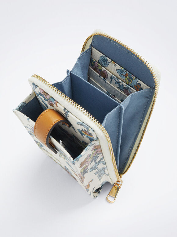 Bolsa para celular com estampa floral - Azul
