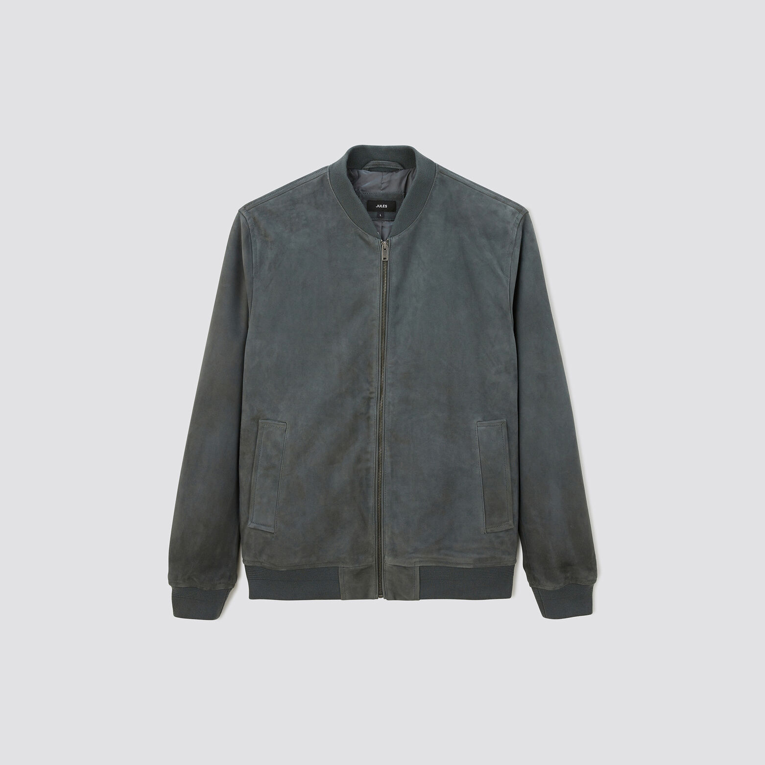 Blouson en cuir Gris foncé