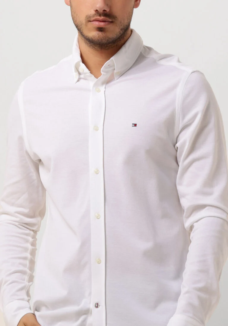 TOMMY HILFIGER witte tommy hilfiger klassiek overhemd 1985 knitted sf shirt