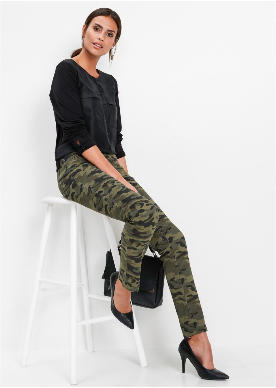Pantalon extensible imprimé