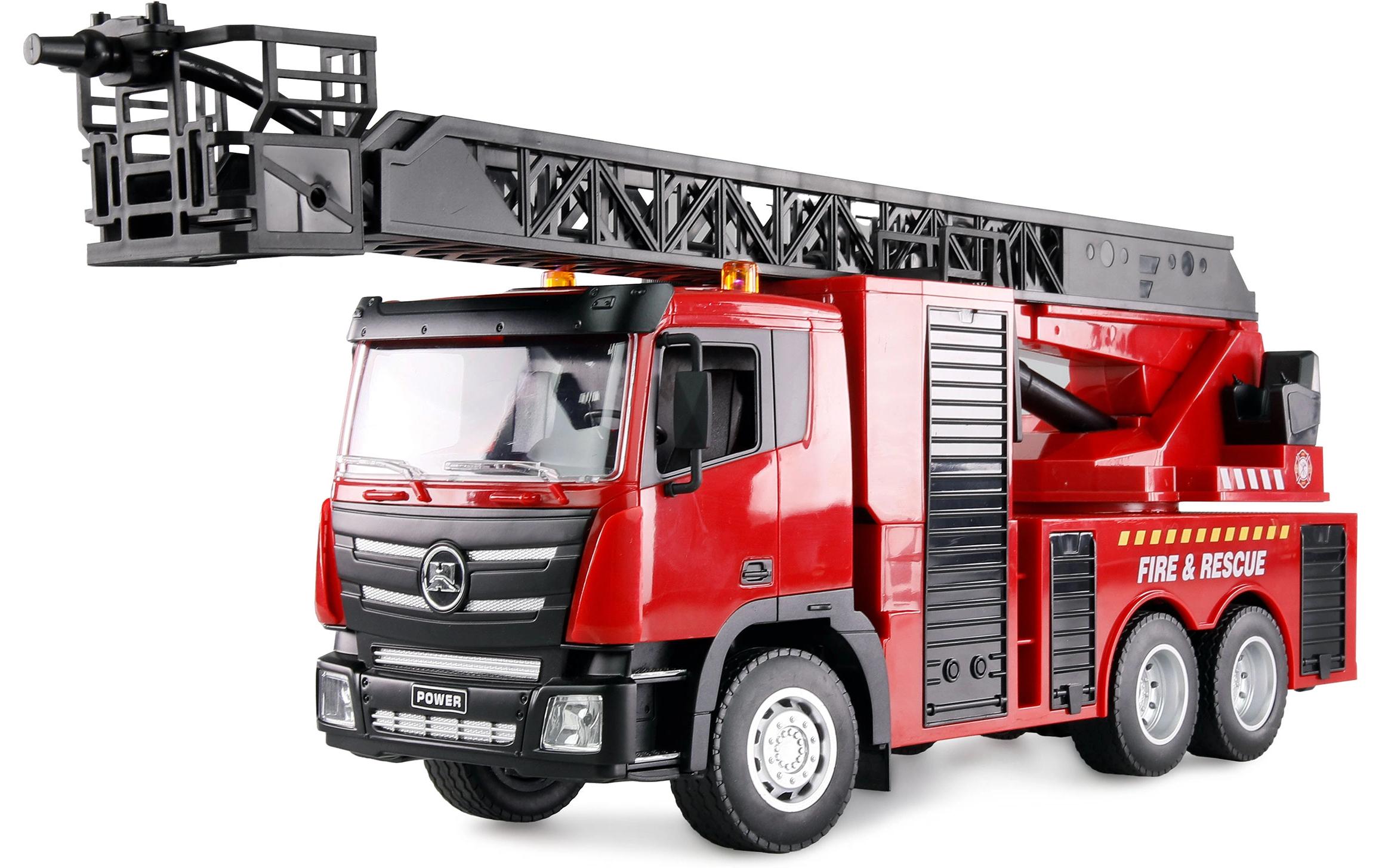 Arocs Feuerwehr Drehleiter RTR, 1:18Feuerwehrfahrzeug mit Licht und Wasserwerfer im Massstab 1:18