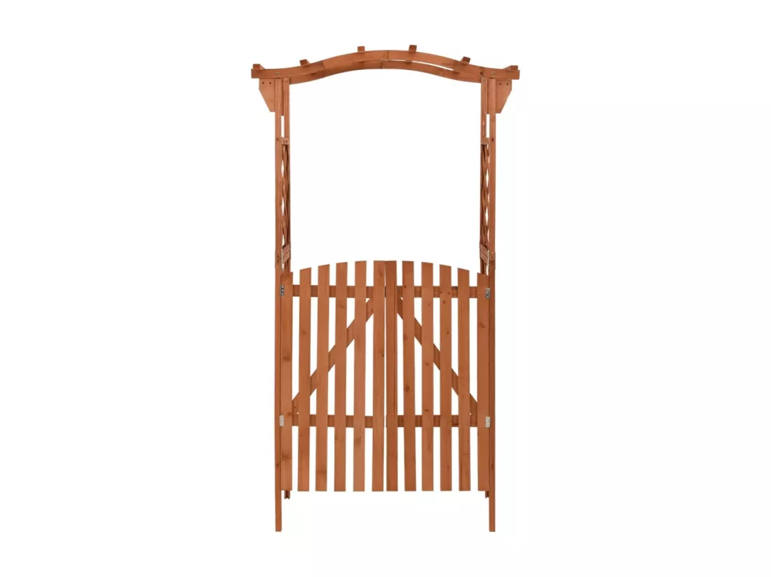 Pergola avec portail 116x40x204 cm Bois de sapin massif