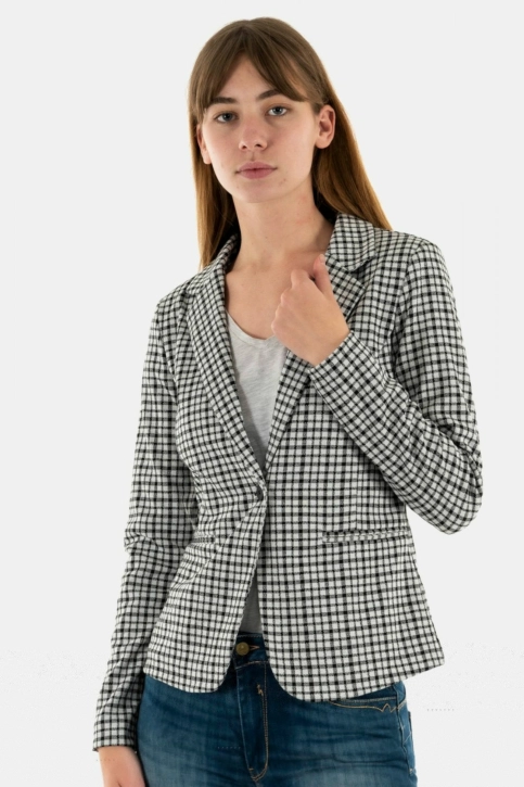 blousons et vestes ichi kate small check 114201 cloud dancer