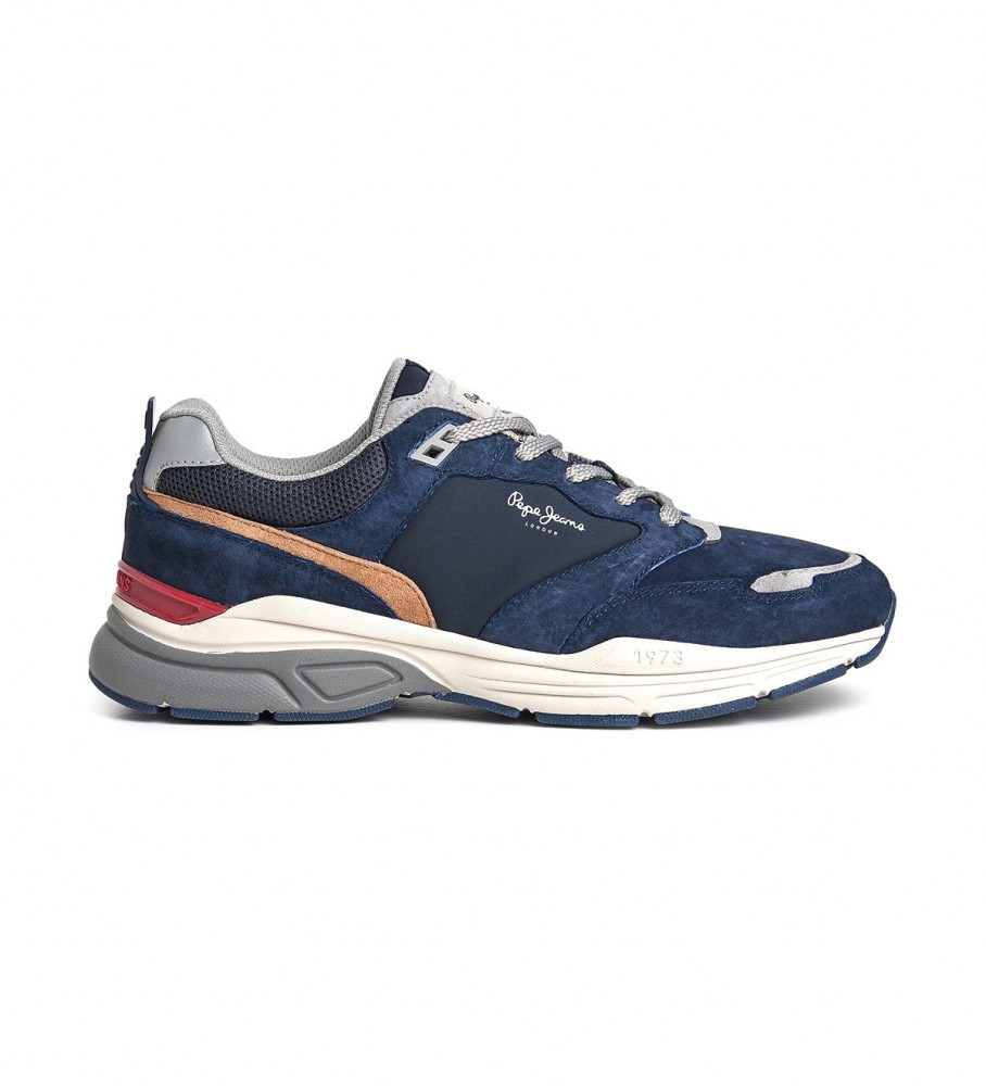 Tênis Pepe Jeans Dave Sider de couro azul-marinho