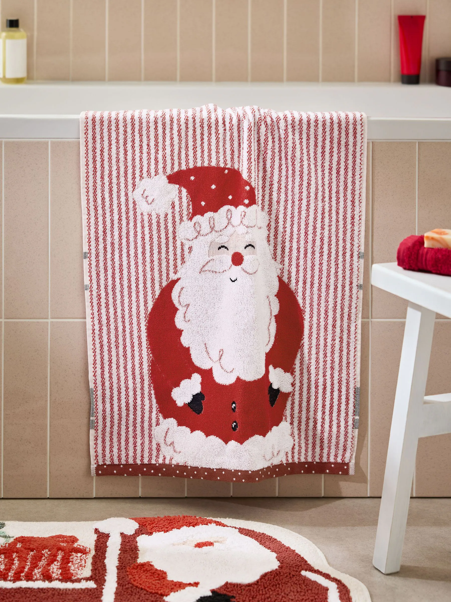 Kersthanddoek met kerstmanprint