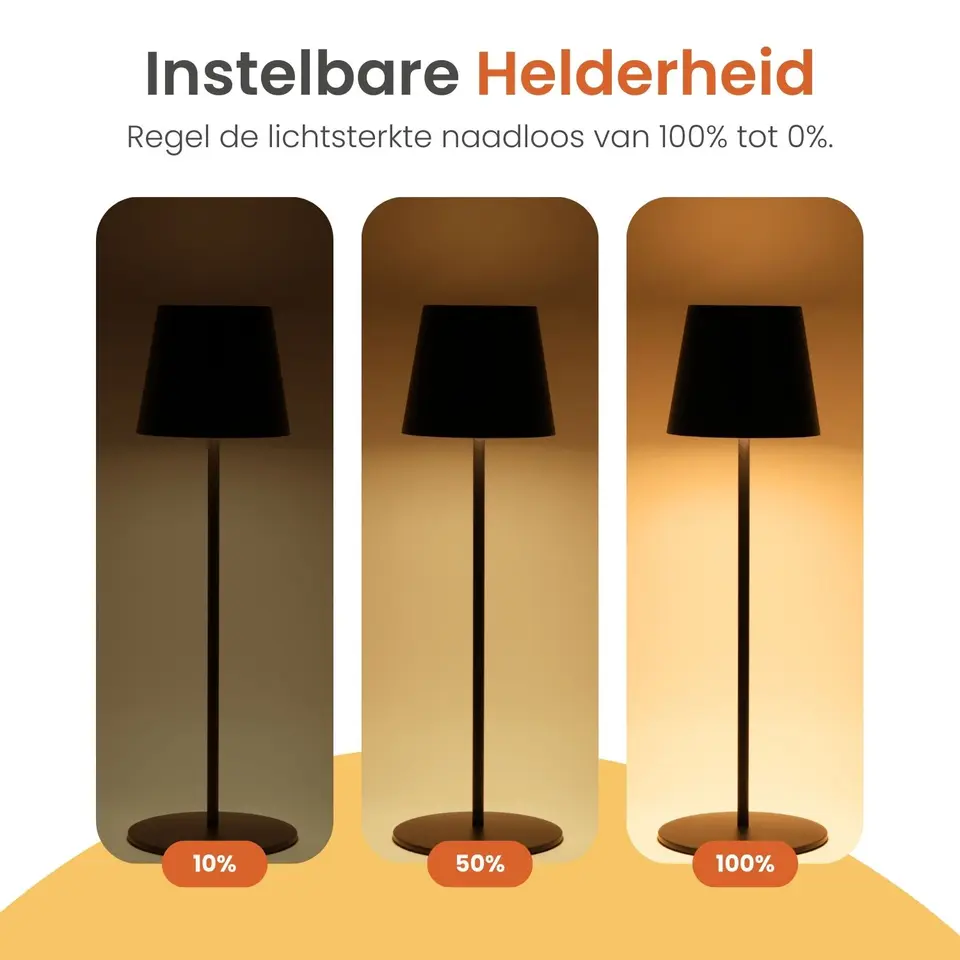 Goliving Chroma Tafellamp Oplaadbaar – Draadloos en Dimbaar – Touch – Nachtlamp