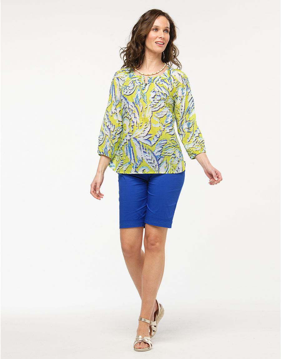 Blouse coton vert anis