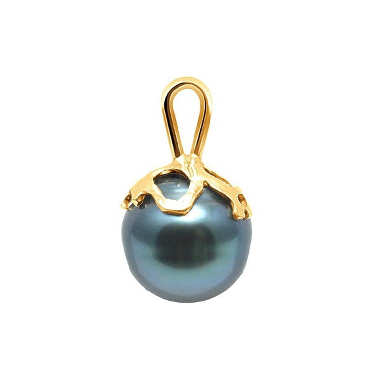 Pendentif Perle de Tahiti Cerclée et Or Jaune 375/1000