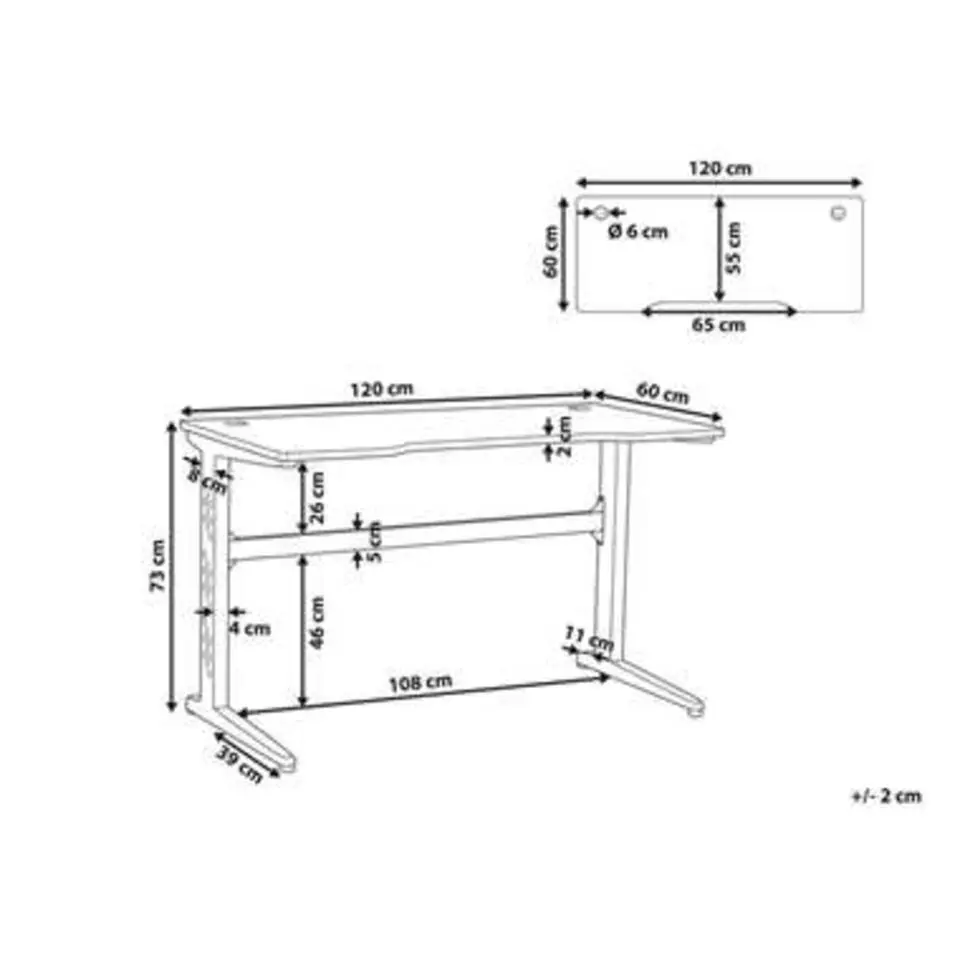 DEXTER - Game bureau - Zwart - MDF