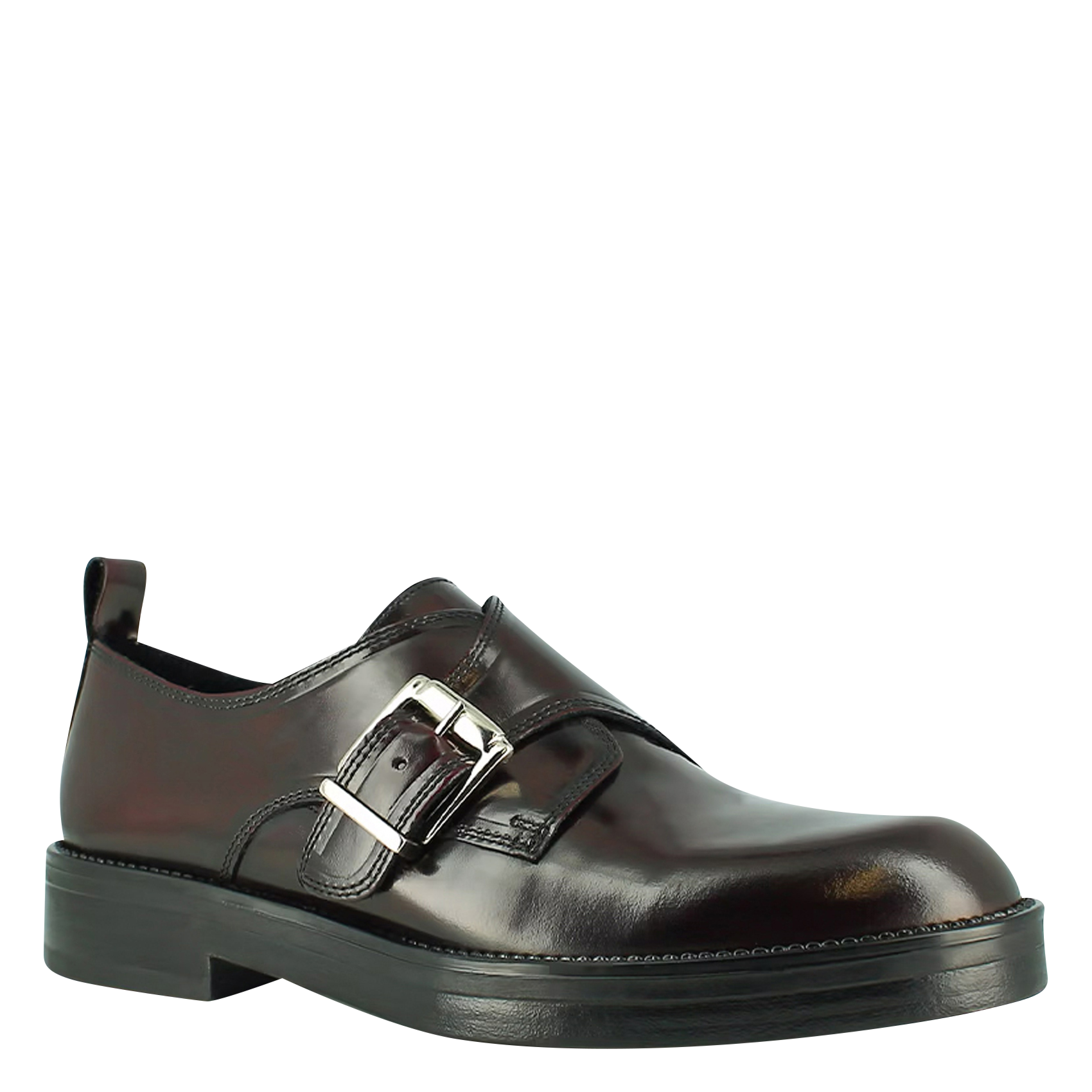 ARCHIBALD - Derbies à boucles ajustables en cuir glacé | Rouge
