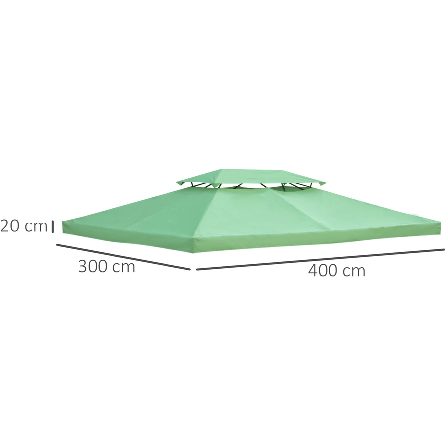 Outsunny Pavillondach für 3 x 4 m Grundflächen grün