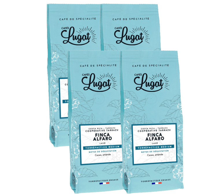 4x250g Café en grain Costa Rica Finca Alfaro - CAFES LUGAT