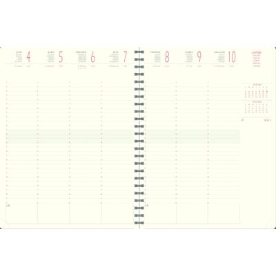 Exacompta Denim - Agenda - 2025 - semainier - reliure à anneaux métalliques - 160 x 240 mm - papier ivoire - couverture grise