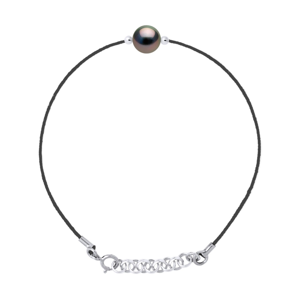 Bracelet LIEN D'AMOUR Perle de Tahiti Ronde 8-9 Argent 925