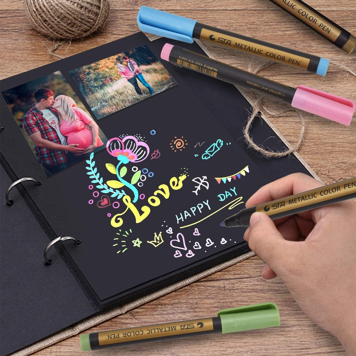 (10er Set) Metallic Marker Glitzer Stifte Glimmer Pen auf Wasserbasis