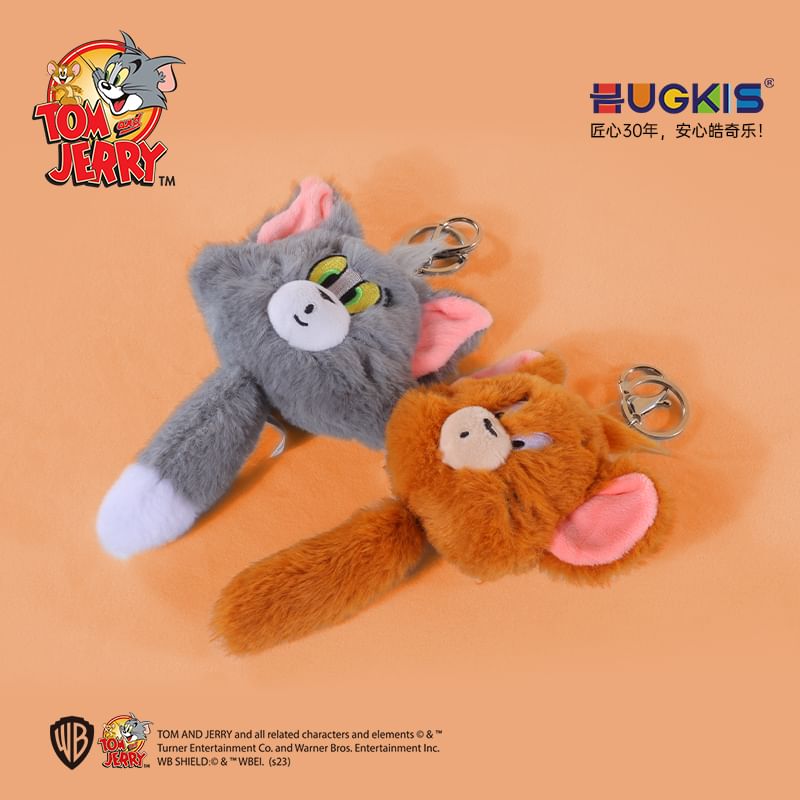 HUGKIS - Tom & Jerry vibrerende pluche tashanger sleutelhanger (verschillende ontwerpen)