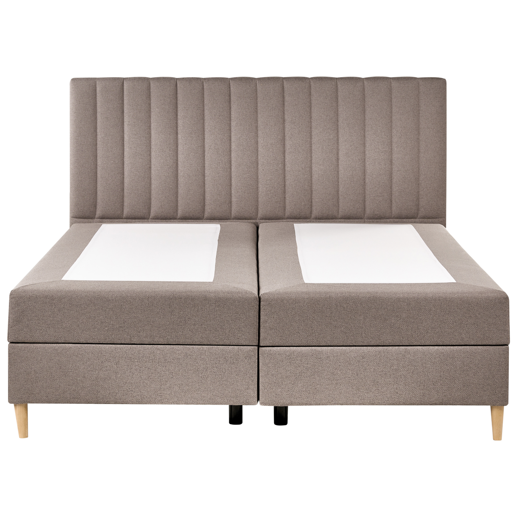 Beliani - OFFICER - Boxspringbed - Taupe - 180 x 200 cm - Polyester