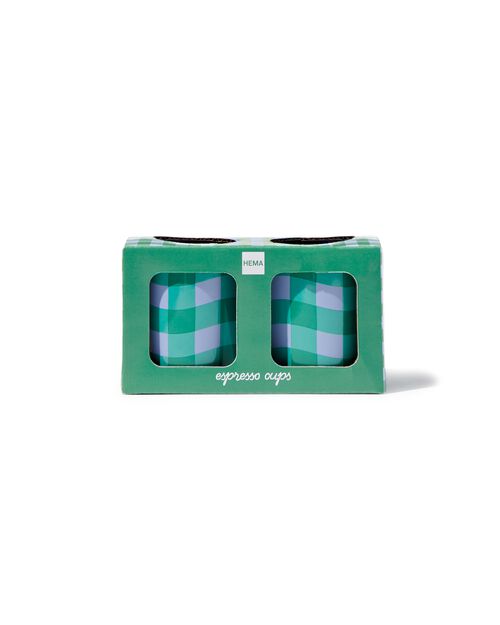 2 petites tasses espresso en céramique à carreaux