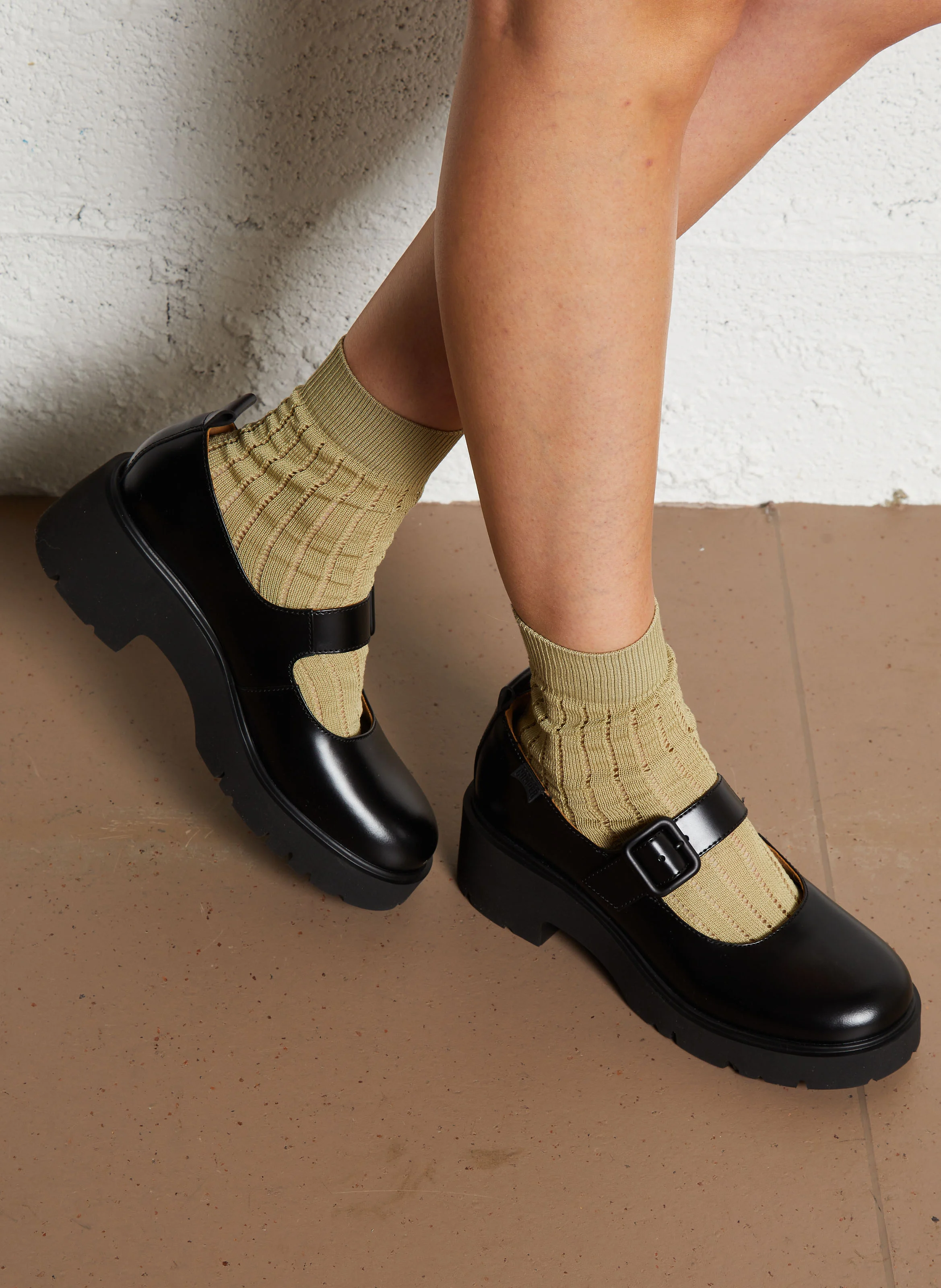 MILAH - Derbies compensée en cuir | Noir