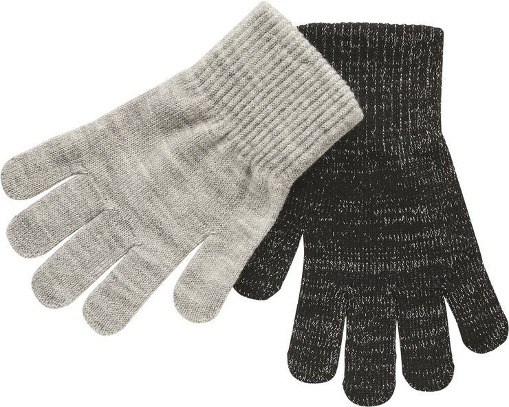 Melton 2-PACK GLOVES - w. Lurex Hvid