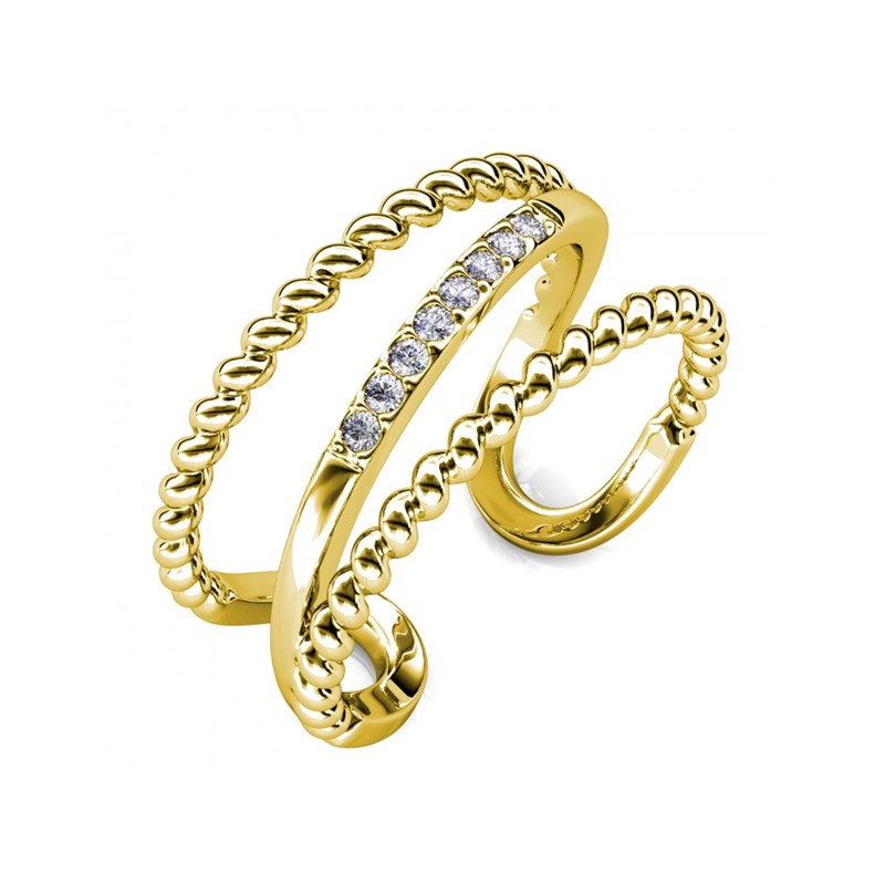 Bague Irving - Doré et Cristal