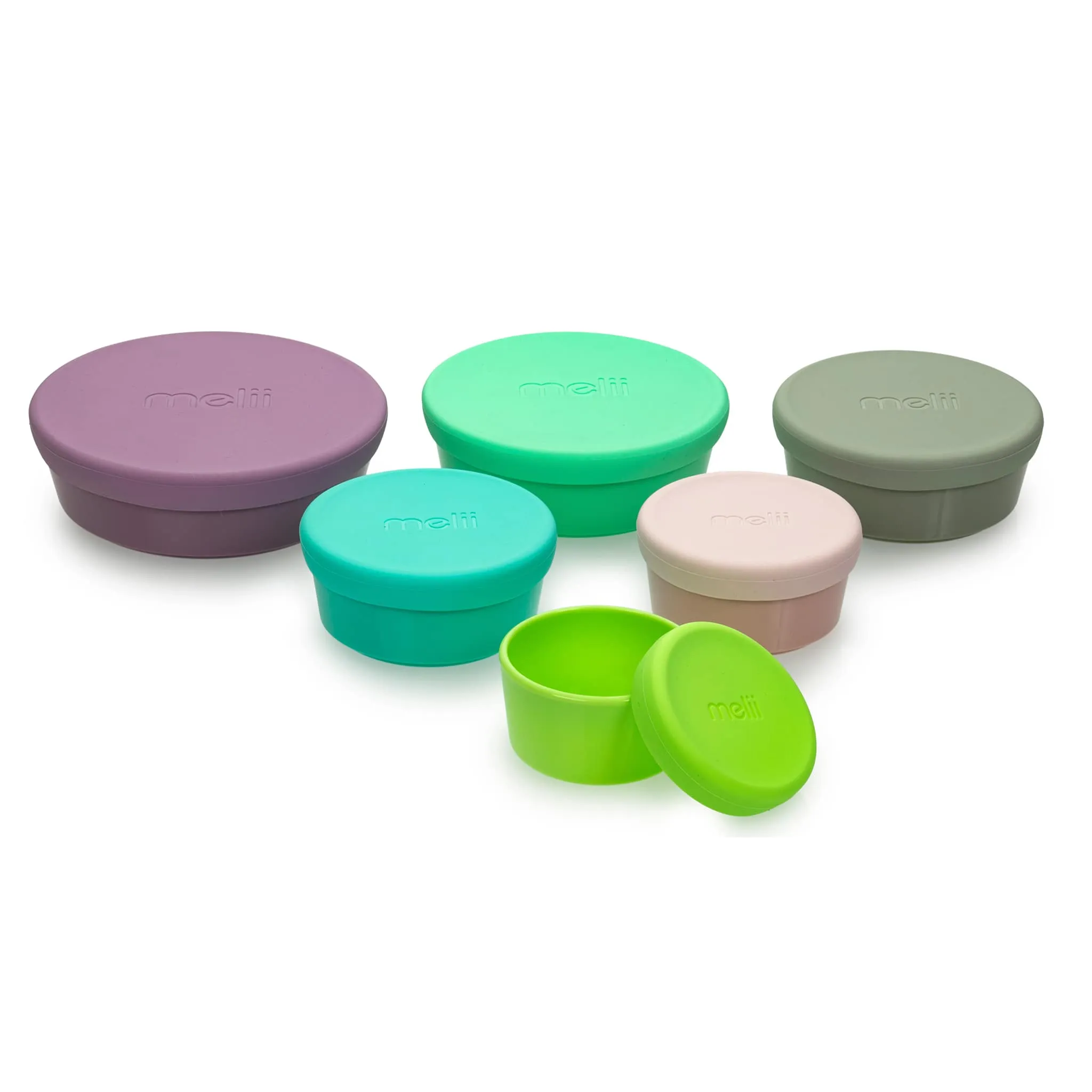 Melii Ensemble Bols et Couvercles en Silicone (6)
