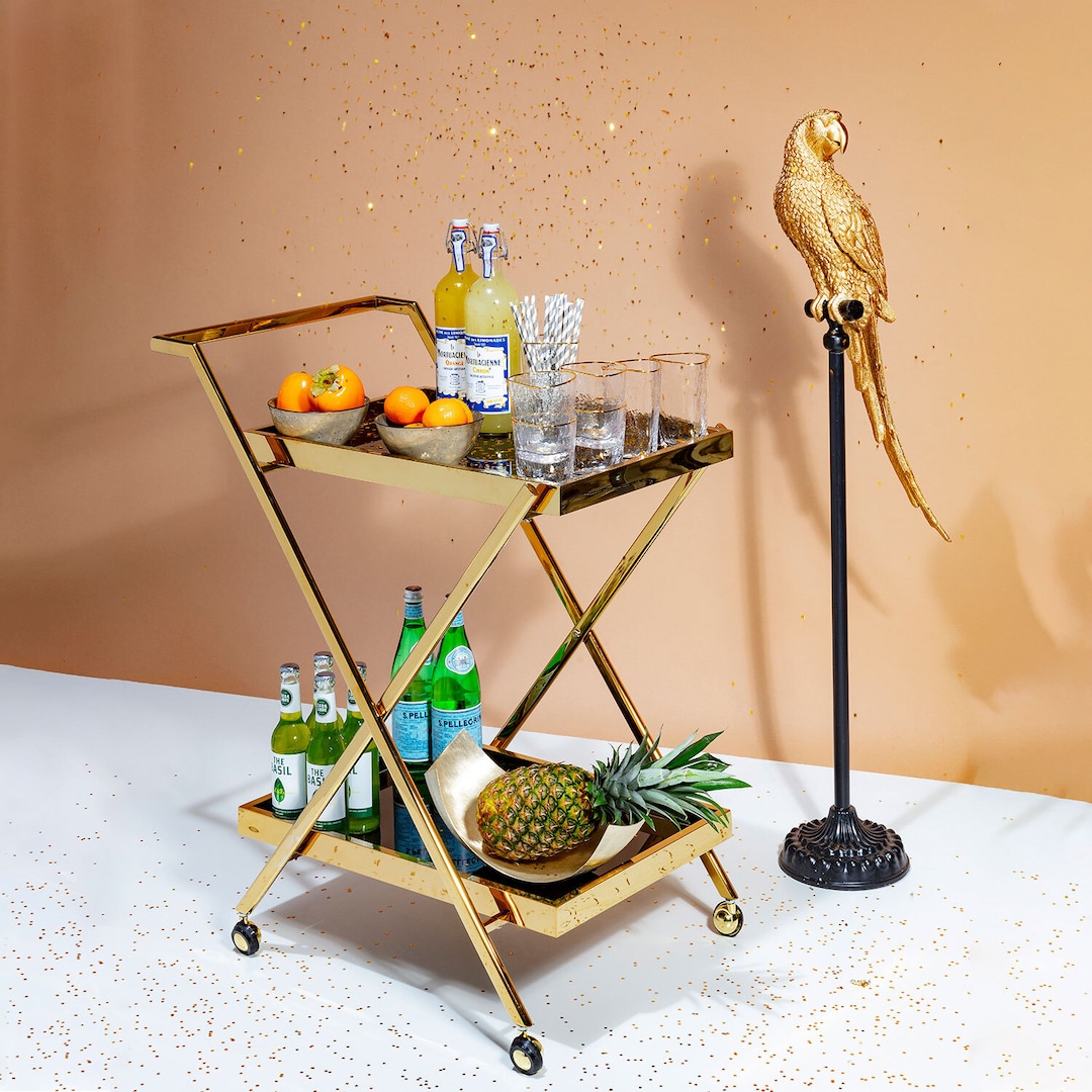 KARE DESIGN Dekofigur PARROT 116 cm Kunststoff goldfarbig